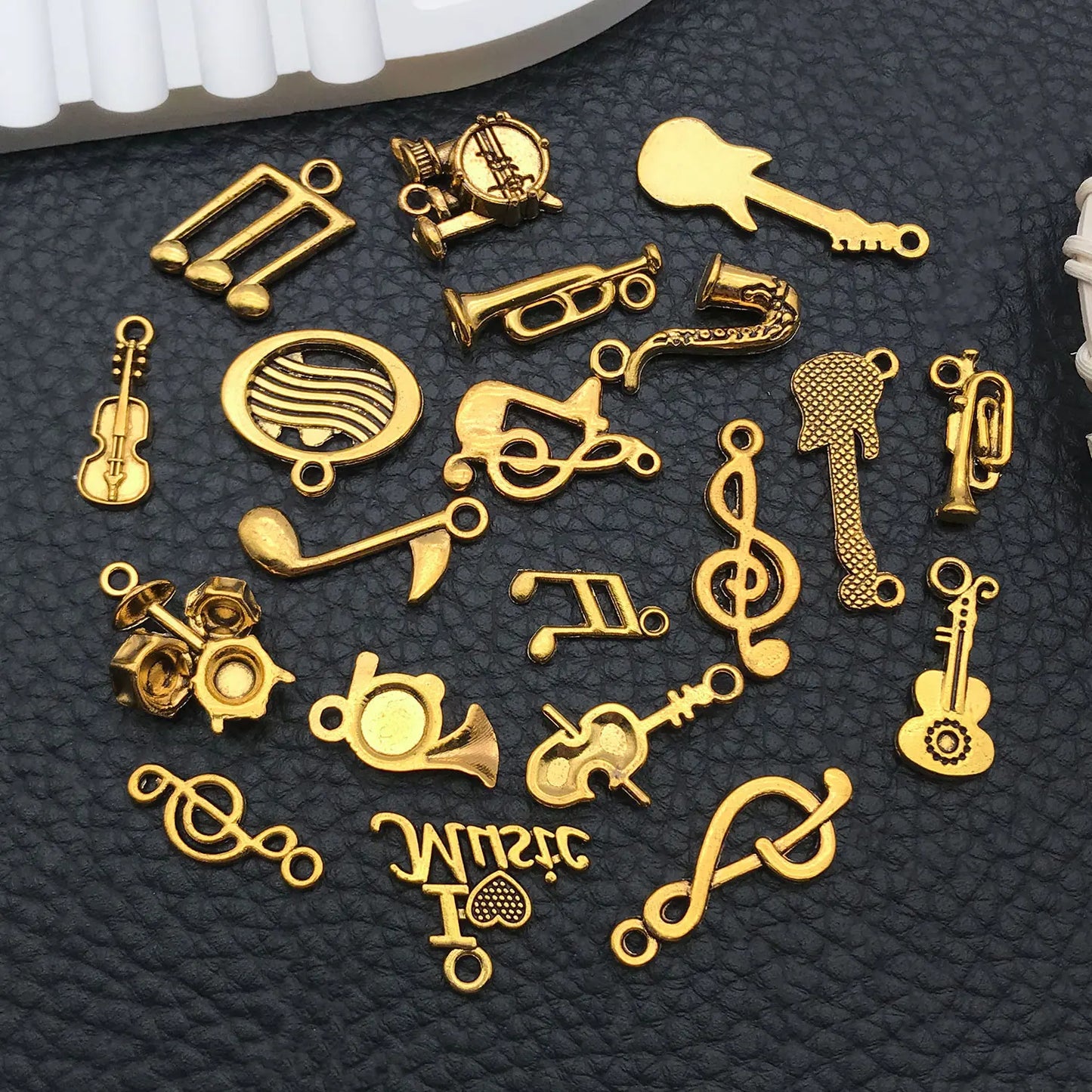 Music Charms for Jewelry Making Mixed Metal Notes Instruments DIY Earrings Necklaces Craft Supplies