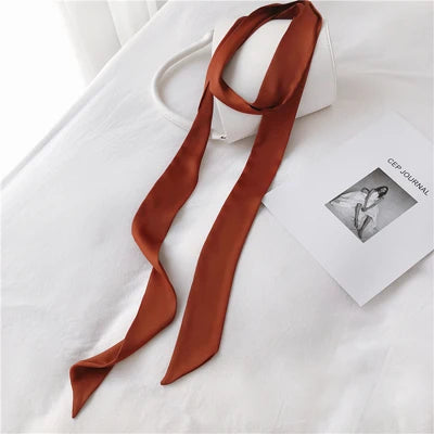 Chic 190x5cm Dames Smalle Sjaal - Elegante Effen Kleur Chiffon Zijde in Levendig Rood met Veelzijdige Stylingmogelijkheden: Knoop, Taslint, Haarband of Choker!