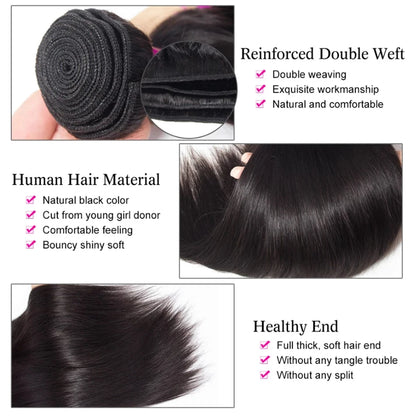 Luxueuze 12A Braziliaanse Remy Mensenhaar Weave Bundels - 8-32 Inch Rechte Lengte, Natuurlijke Kleur, 100% Premium Kwaliteit - Verkrijgbaar in 1, 3 of 4 Bundels