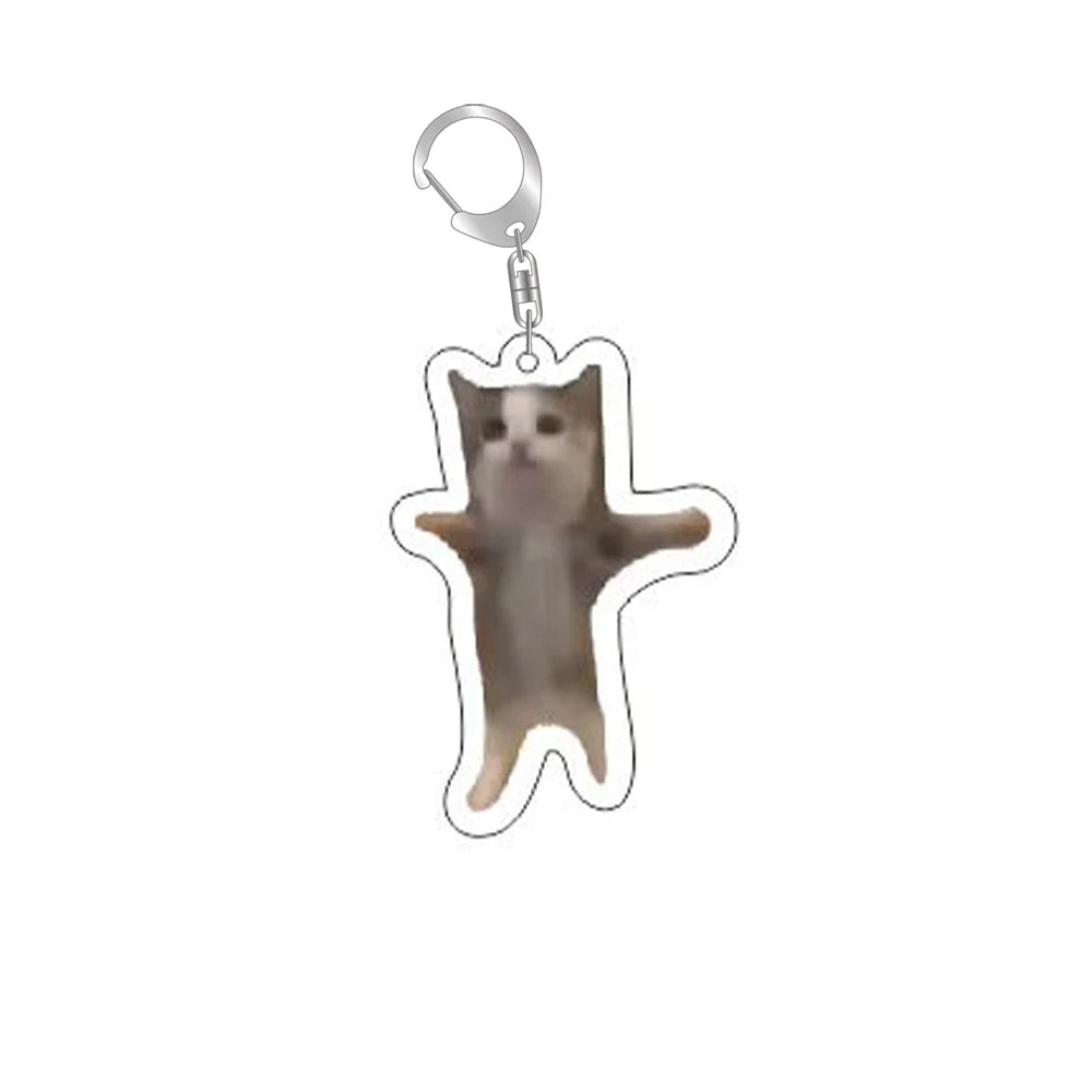 Schattige Grappige Kat Memes Sleutelhanger - Perfecte Studenten Gift, Stijlvolle Lanyard, Schattige Hanger voor Dameshandtassen, Betaalbaar Cadeau voor Je Beste Vrienden!