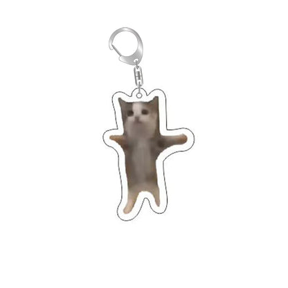 Schattige Grappige Kat Memes Sleutelhanger - Perfecte Studenten Gift, Stijlvolle Lanyard, Schattige Hanger voor Dameshandtassen, Betaalbaar Cadeau voor Je Beste Vrienden!