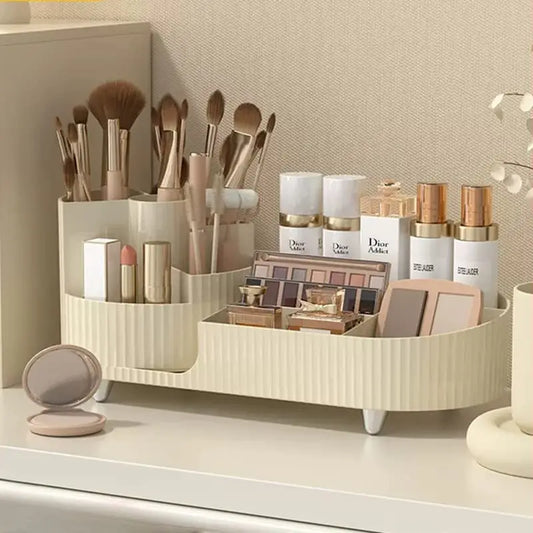 Ultieme 360° Draaibare Make-up Organizer - Ruimtelijke Borstelhouder Perfect voor Vanity Decor, Badkamer Bladen en Bureau Opslag!