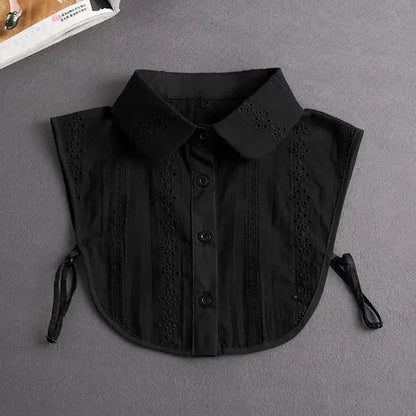 Chic 2024 Voorzijde Strik Witte Afneembare Kant Kraag voor Dames – Vintage Stijl Blouse Accessoire voor een Modebewuste Uiterlijk