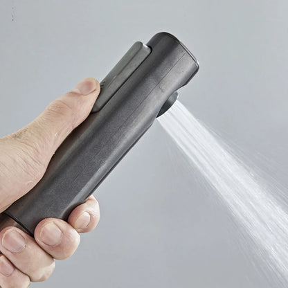 Strak Gun Grey Badkamer Douchesysteem met Piano-Toets Messing Afwerking - Moderne LED Digitale Kraan voor Warme en Koude Menging