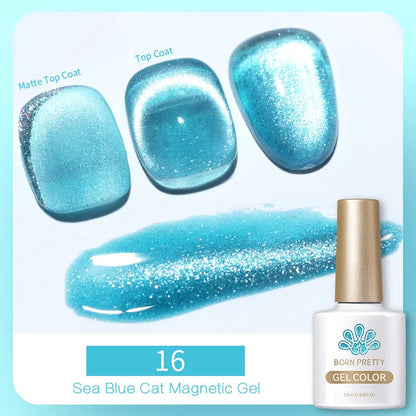 Betoverende Zilveren Maanlicht Kat Magnetische Gel Nagellak - Witte Licht Sprankelende Glitter, Semi- Permanente Nagellak (10ml)