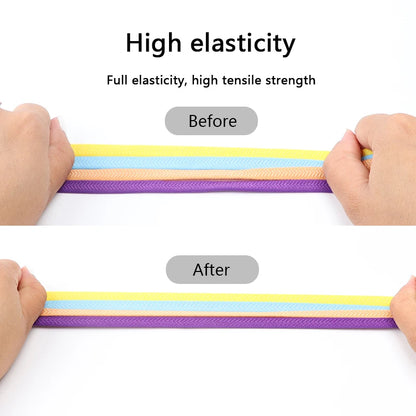 Kleurige Elastische Schoenveters zonder Knoop met Metalen Slot - Perfect voor Sneakers en Casual Schoenen!