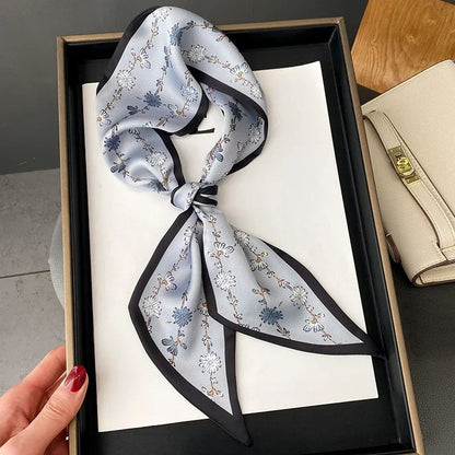Trendy Floeiende Satijnen Zijde Haar Riem Sjaal voor Vrouwen – Stijlvolle Nekstrik, Tas Sjaal en Skinny Haarband – 2024 Collectie