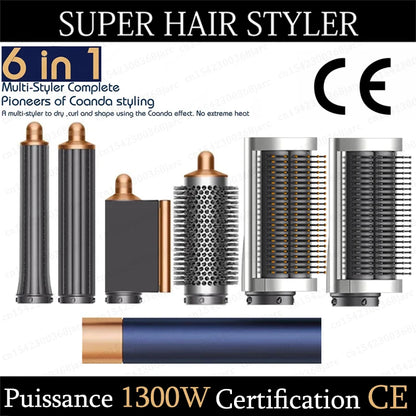 Verhoog Je Haarspel: 6-in-1 Multi-Styler met Krultang, Hete Lucht Borstel en Professionele Föhn voor Prachtige Krullen!