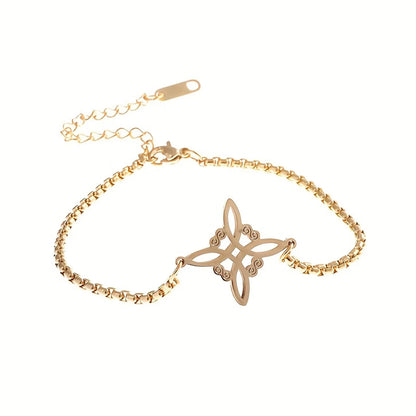 Elegante Rvs Ierse Knoop Armband voor Vrouwen - Eenvoudige maar Stijlvolle Sieraad met Charms