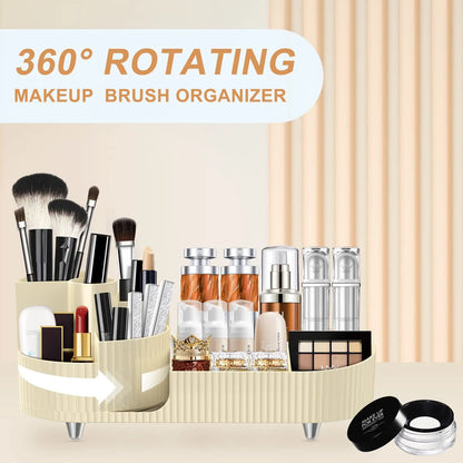 Ultieme 360° Draaibare Make-up Organizer - Ruimtelijke Borstelhouder Perfect voor Vanity Decor, Badkamer Bladen en Bureau Opslag!