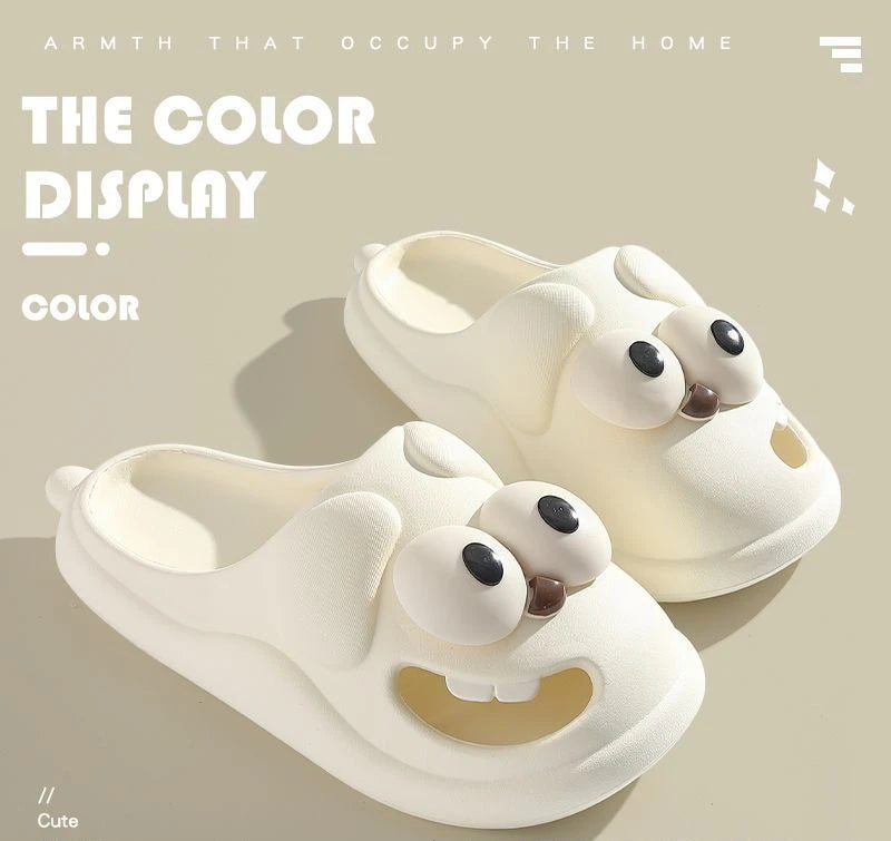 Schattige Grote Oog Hond Tong Kus Slippers - Leuk en Comfortabel Cartoon-Stijl EVA Schoeisel voor Vrouwen
