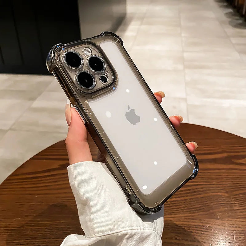 Premium Transparante Siliconen Telefoonhoes voor iPhone 16, 15, 14, 13, 12, 11 Pro Max, XR, X, XS, 7, 8, 14, 15 Plus, en SE 2020 - Slanke Schokbestendige Zachte Cover