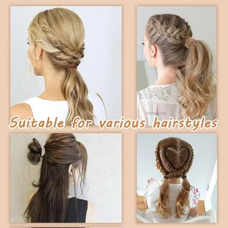 Set van 20 Boho-geïnspireerde elastische haarbanden en armbanden voor vrouwen - Stijlvolle zwarte paardenstaart houders en haarbanden
