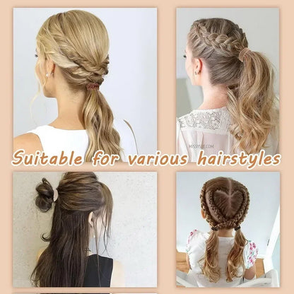 Set van 20 Boho-geïnspireerde elastische haarbanden en armbanden voor vrouwen - Stijlvolle zwarte paardenstaart houders en haarbanden