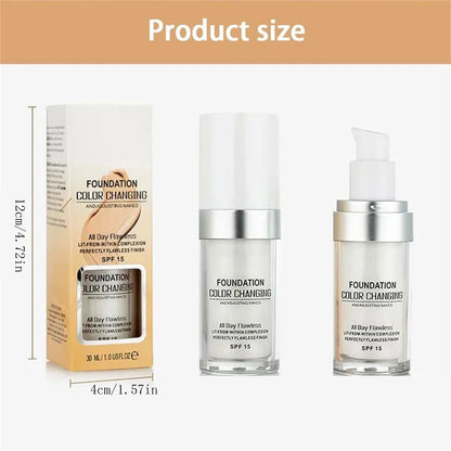 Hydraterende Waterproof Foundation voor Rijpere Huid - Kleurveranderend, Lichtgewicht en Langdurige Formule