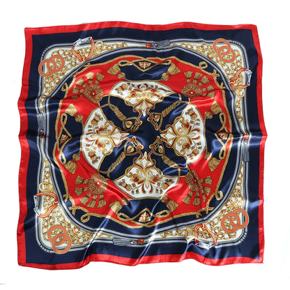 Elegante Zijden Headscarf voor Vrouwen - Luxe Satijnen Zomer Foulard & Stijlvolle 90cm Vierkante Haardoek Bandana