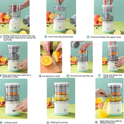 Draadloze Citrus Juicer – Snelle, Moeiteloze Sapextractie van Sinaasappels & Citroenen