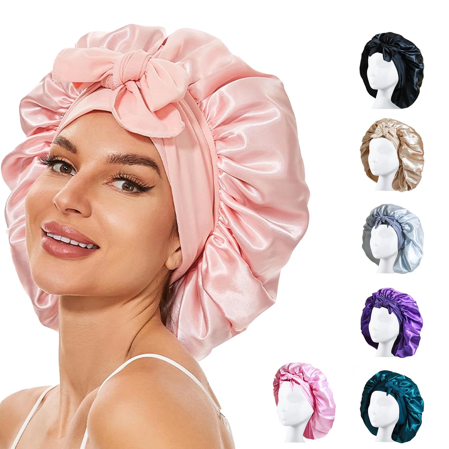 Premium Satin Sleep Bonnet – Overnight Hair Protection