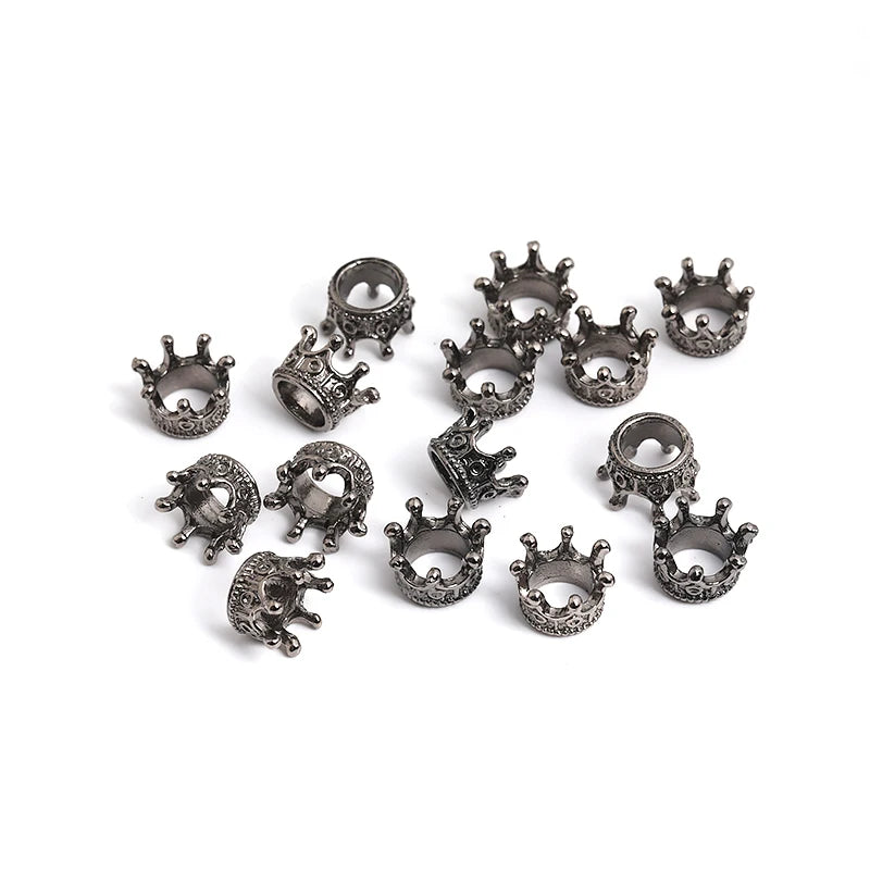 32pcs Crown Charms Set Gold Silver Black Bronze Mini Crown Beads DIY Jewelry Making Earrings Bracelets