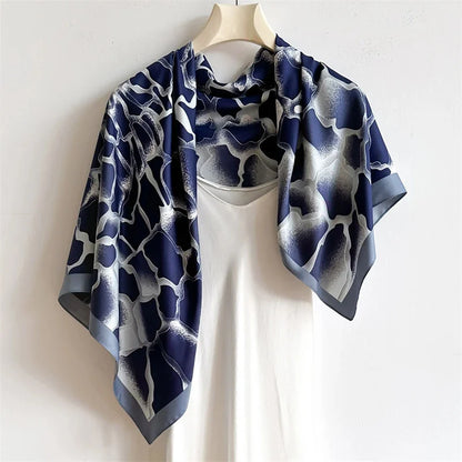Elegante 90x90cm Twill Zijde-gevoel Vierkante Sjaal voor Dames - Luxe Haar Boomprint Hoofddoek, Sjaal en Nek Sjaal, Perfect voor Hijab of Bandana-stijl!