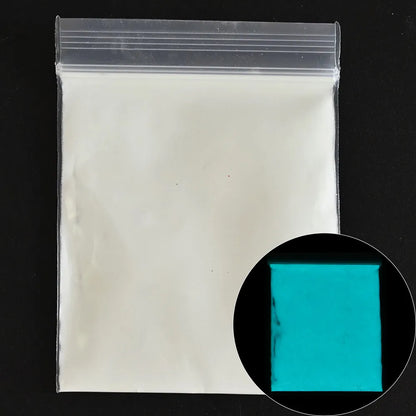 10g Blauw Groene Gloei-in-het-Donker Nagelpoeder - Luminieuze Pigmentstof voor Indrukwekkende Sieraden en Knutsel Decoraties