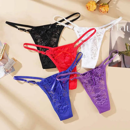Sexy Lingerie Culotte van Verstelbare Kant voor Vrouwen, Lage Taille en Ademend
