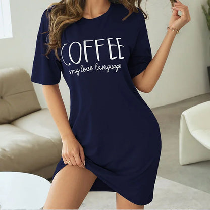 Charmante Cartoon Korte Mouw Melk Zijde Nachthemd voor Vrouwen - Gezellig en Schattig Casual Nachtkleding
