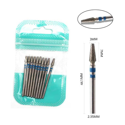 Ultimate 10-delige Diamanten Vijl Bit Set voor Perfecte Manicure & Pedicure met Elektrische Machine - Inclusief Borstel en Freesgereedschap
