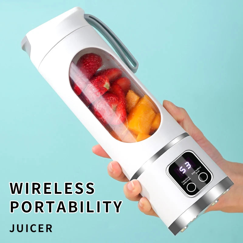Veelzijdige 450ml Fruit Juicer: 8 Bladen, 3 Snelheidsinstellingen, USB Oplaadbare Draagbare Blender voor Smoothies en IJs Vermahlen!