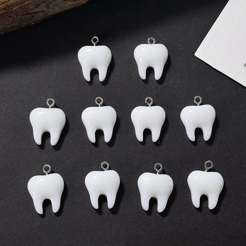 Cute Tooth Charms Resin Pendants for Jewelry Making DIY Earrings Necklaces Bracelets Craft Supplies