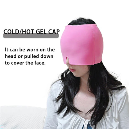 Koelgel Hoed voor Hoofdpijn en Migraine Verlichting - Verzachtende Koude Compress Therapie Cap met Oogmasker voor Ultieme Pijnverlichting