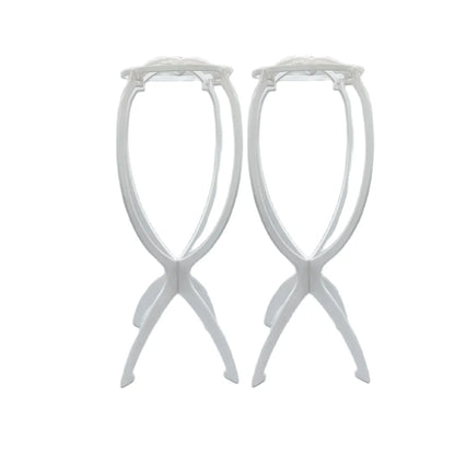 Set van 2 Draagbare 36cm Pruikstandaards - Ideaal voor het Weergeven van Pruiken, Hoeden en Meer in Kapperszaken of Thuis!