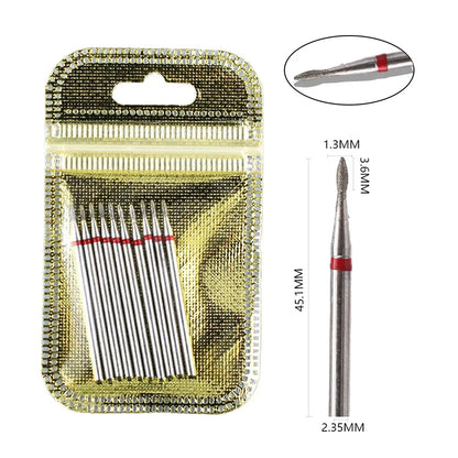 Ultimate 10-delige Diamanten Vijl Bit Set voor Perfecte Manicure & Pedicure met Elektrische Machine - Inclusief Borstel en Freesgereedschap