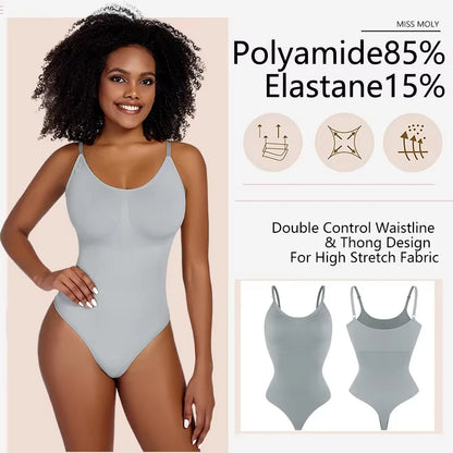 Luxe Verzachtende Bodysuit Shapewear voor Vrouwen – Volledige Lichaamsvormer met Stringontwerp, Zachte Sculptuur voor een Slanker Silhouet en Verbeterd Comfort