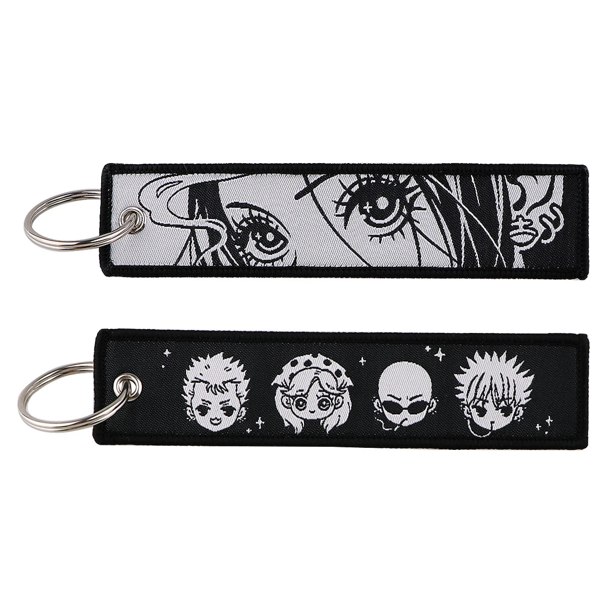 Stijlvolle Japanse Anime Geborduurde Sleutelhangers – Perfecte Sleuteltags voor Motorfietsen, Auto's en Rugzakken – Trendy Sleutelhanger Cadeaus voor Vrienden!