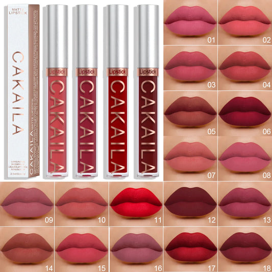 Levendige 18-Kleur Matte Lipstick - Waterproof, Niet-Plak Lipgloss voor de Hele Dag!