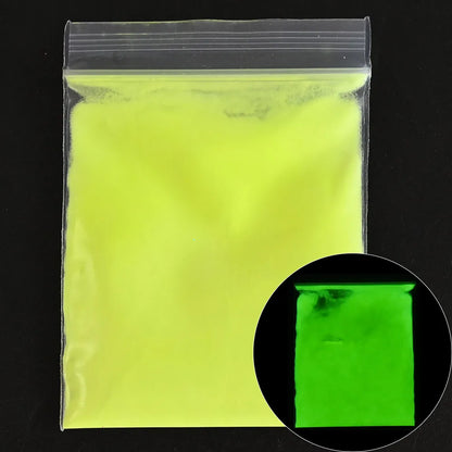 10g Blauw Groene Gloei-in-het-Donker Nagelpoeder - Luminieuze Pigmentstof voor Indrukwekkende Sieraden en Knutsel Decoraties