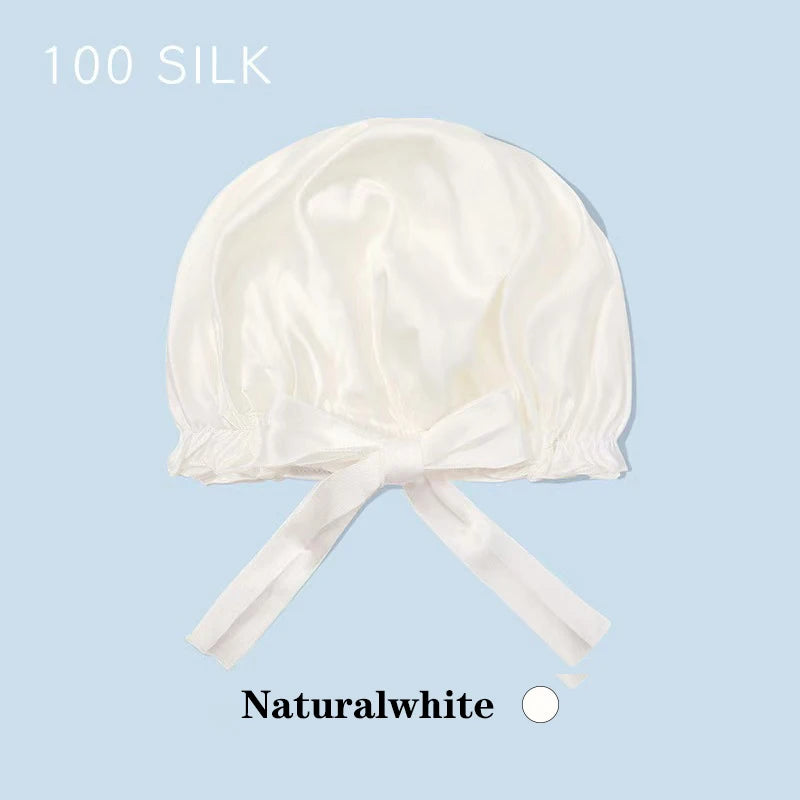 22 Momme 100% Mulberry Silk Bonnet Hair Wrap for Sleeping, Adjustable Silk Scrunchies Sleep Cap for Women Men Hair Care