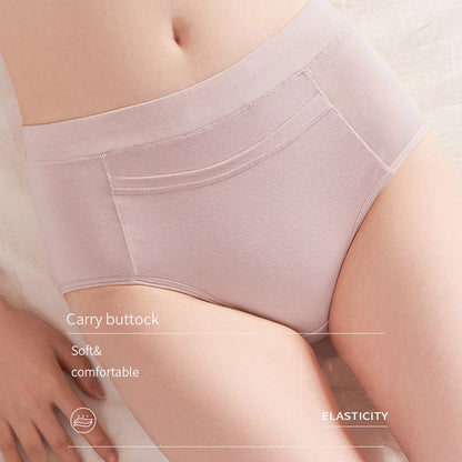 4-Pack Hoge Taille Lekvrije Katoenen Menstruatieondergoed voor Vrouwen - Comfortabele & Stijlvolle Periode Onderbroek