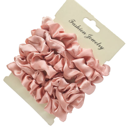 Charmante Satijnen Haarelastiekjes Set - 6 of 5 Stuks Schattige Paardenstaart Accessoires in Zwart voor Stijlvolle Vrouwen