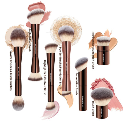 Deluxe Dubbelzijdige Make-up Penselen voor Perfecte Foundation, Concealer, Blush en Bronzer - Ultra-Zachte Vezel Schoonheidtools