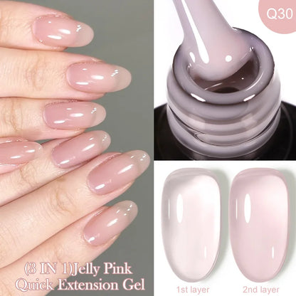 LILYCUTE 7ML Snelle-Extensions Nagelgel - Semi-permanente Acryl Kristalwit & Helder Nude Nagellak voor Prachtige UV Opbouw