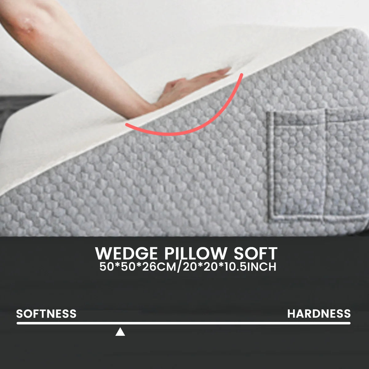 Comfort Wedge Kussen voor Betere Slaap - Luchtlaag Geheugenfoam voor Rug-, Been- en Kniepijnverlichting met Afneembare Hoes