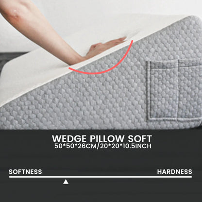 Comfort Wedge Kussen voor Betere Slaap - Luchtlaag Geheugenfoam voor Rug-, Been- en Kniepijnverlichting met Afneembare Hoes
