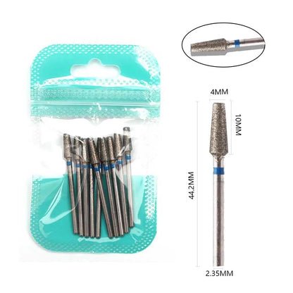 Ultimate 10-delige Diamanten Vijl Bit Set voor Perfecte Manicure & Pedicure met Elektrische Machine - Inclusief Borstel en Freesgereedschap