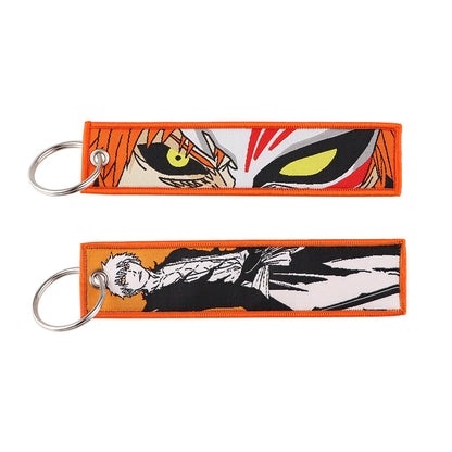 Stijlvolle Japanse Anime Geborduurde Sleutelhangers – Perfecte Sleuteltags voor Motorfietsen, Auto's en Rugzakken – Trendy Sleutelhanger Cadeaus voor Vrienden!