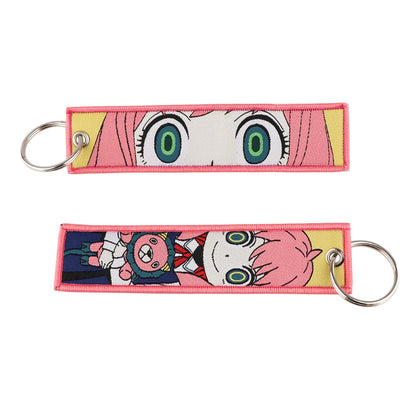 Stijlvolle Japanse Anime Geborduurde Sleutelhangers – Perfecte Sleuteltags voor Motorfietsen, Auto's en Rugzakken – Trendy Sleutelhanger Cadeaus voor Vrienden!