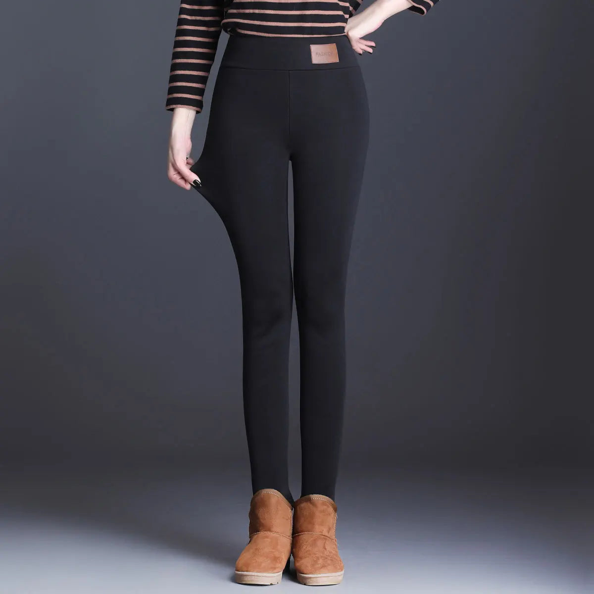 Gezellige Chique Dames Hoge Taille Thermoleggings - Naadloze Lamfleece voor Ultieme Warmte deze Winter
