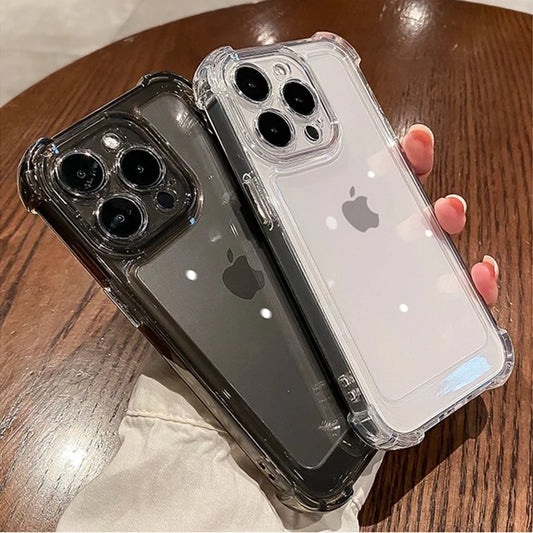 Premium Transparante Siliconen Telefoonhoes voor iPhone 16, 15, 14, 13, 12, 11 Pro Max, XR, X, XS, 7, 8, 14, 15 Plus, en SE 2020 - Slanke Schokbestendige Zachte Cover