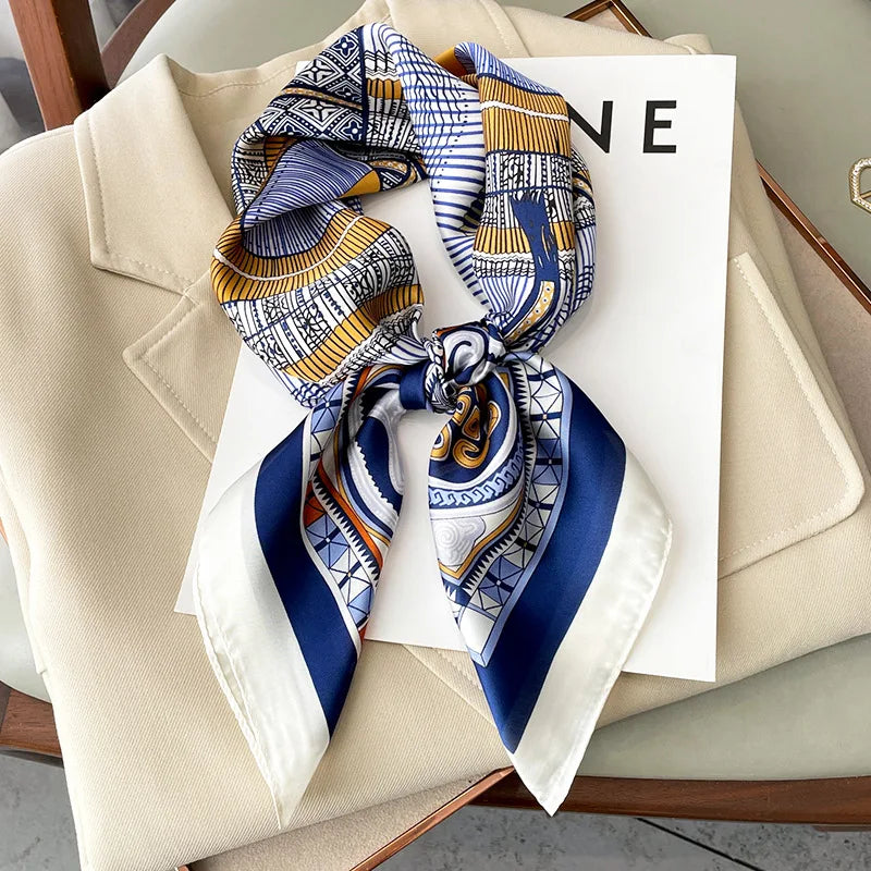 Chique 2023 Zijden Nek Sjaal met Elegante Paardenprint voor Vrouwen - Veelzijdige Vierkante Haarwraps, Foulards en Bandana Opties